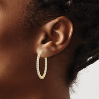 Thumbnail for 14k Diamond Round Hoop w/Safety Clasp Earrings