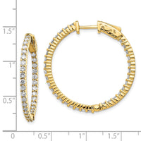 Thumbnail for 14k Diamond Round Hoop w/Safety Clasp Earrings