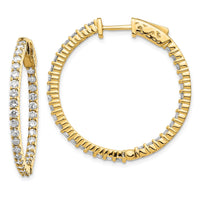 Thumbnail for 14k Diamond Round Hoop w/Safety Clasp Earrings
