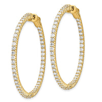 Thumbnail for 14k Diamond Round Hoop w/Safety Clasp Earrings