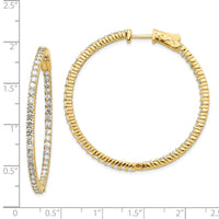 Thumbnail for 14k Diamond Round Hoop w/Safety Clasp Earrings