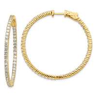 Thumbnail for 14k Diamond Round Hoop w/Safety Clasp Earrings