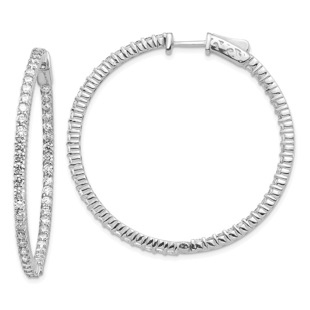 14k White Gold Round Hoop w/Safety Clasp Earring Mountings