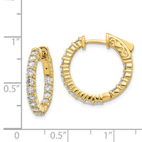 Thumbnail for 14k Diamond Round Hoop w/Safety Clasp Earrings