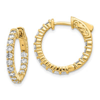 Thumbnail for 14k Diamond Round Hoop w/Safety Clasp Earrings
