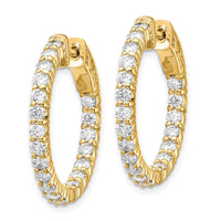 Thumbnail for 14k Diamond Round Hoop w/Safety Clasp Earrings