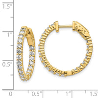 Thumbnail for 14k Diamond Round Hoop w/Safety Clasp Earrings