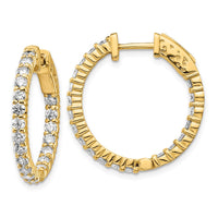 Thumbnail for 14k Diamond Round Hoop w/Safety Clasp Earrings
