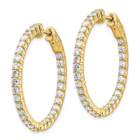 Thumbnail for 14k Diamond Round Hoop w/Safety Clasp Earrings