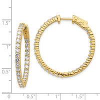 Thumbnail for 14k Diamond Round Hoop w/Safety Clasp Earrings