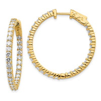 Thumbnail for 14k Diamond Round Hoop w/Safety Clasp Earrings