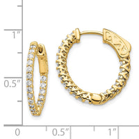Thumbnail for 14k Diamond Round Hoop w/Safety Clasp Earrings