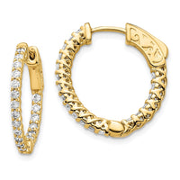 Thumbnail for 14k Diamond Round Hoop w/Safety Clasp Earrings