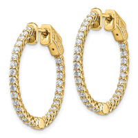 Thumbnail for 14k Diamond Round Hoop w/Safety Clasp Earrings