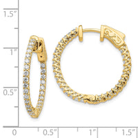 Thumbnail for 14k Diamond Round Hoop w/Safety Clasp Earrings