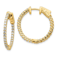 Thumbnail for 14k Diamond Round Hoop w/Safety Clasp Earrings