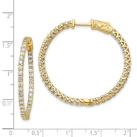Thumbnail for 14k Diamond Round Hoop w/Safety Clasp Earrings