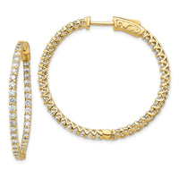 Thumbnail for 14k Diamond Round Hoop w/Safety Clasp Earrings