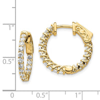 Thumbnail for 14k Diamond Round Hoop w/Safety Clasp Earrings