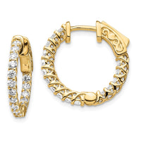 Thumbnail for 14k Diamond Round Hoop w/Safety Clasp Earrings