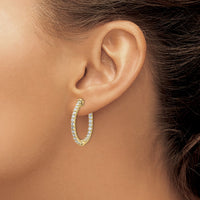 Thumbnail for 14k Diamond Round Hoop w/Safety Clasp Earrings