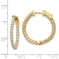 Thumbnail for 14k Diamond Round Hoop w/Safety Clasp Earrings