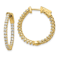 Thumbnail for 14k Diamond Round Hoop w/Safety Clasp Earrings