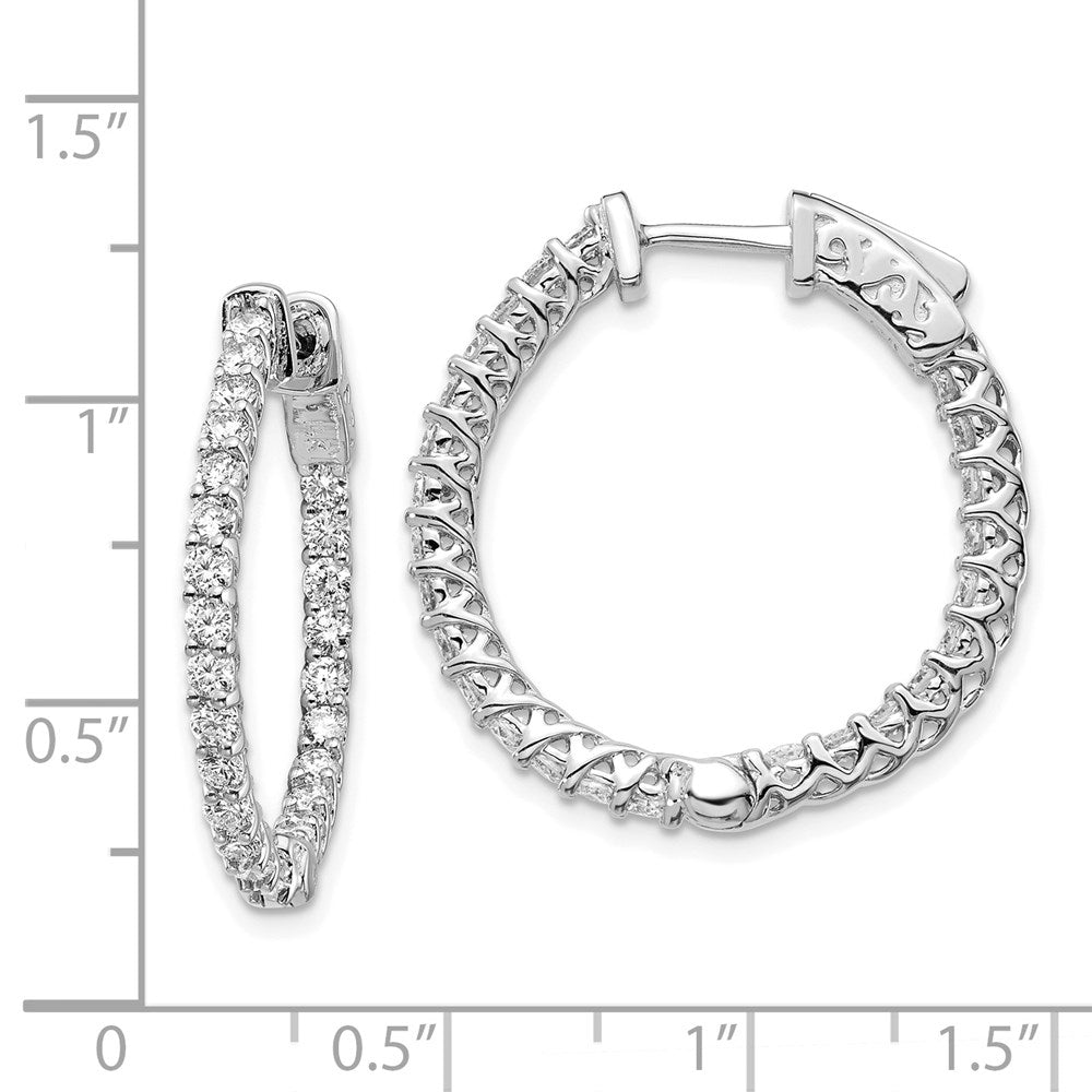14k White Gold Round Hoop w/Safety Clasp Earring Mountings