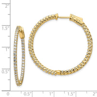 Thumbnail for 14k Diamond Round Hoop w/Safety Clasp Earrings