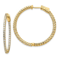 Thumbnail for 14k Diamond Round Hoop w/Safety Clasp Earrings