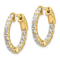 Thumbnail for 14k Diamond Round Hoop w/Safety Clasp Earrings