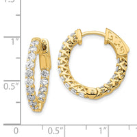 Thumbnail for 14k Diamond Round Hoop w/Safety Clasp Earrings
