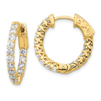 Thumbnail for 14k Diamond Round Hoop w/Safety Clasp Earrings