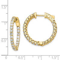 Thumbnail for 14k Diamond Round Hoop w/Safety Clasp Earrings