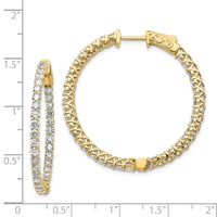 Thumbnail for 14k Diamond Round Hoop w/Safety Clasp Earrings