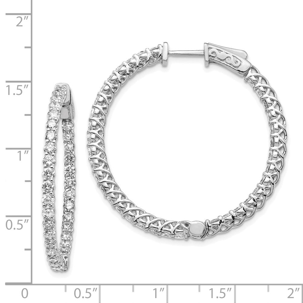 14k White Gold Round Hoop w/Safety Clasp Earring Mountings