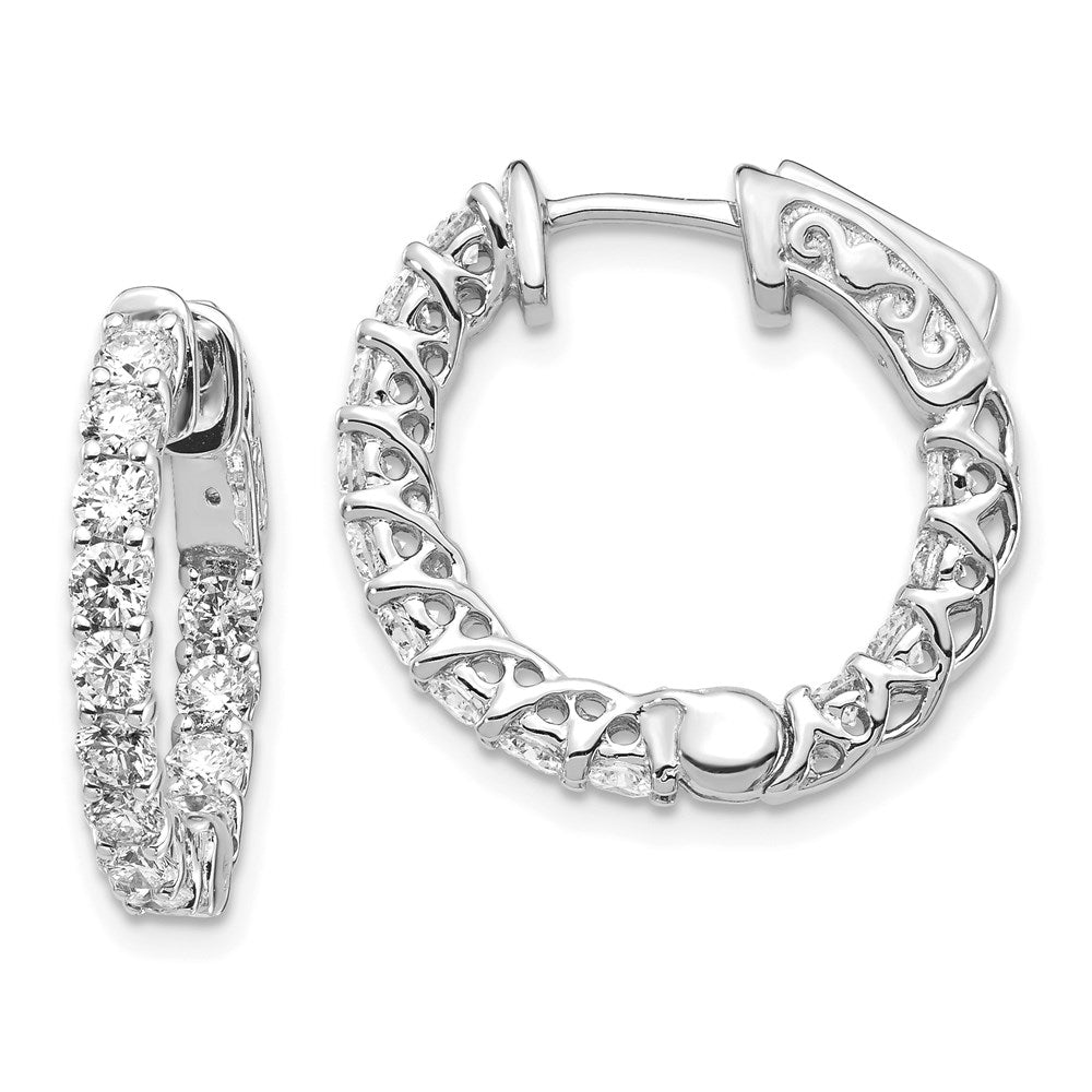 14k White Gold Round Hoop w/Safety Clasp Earring Mountings