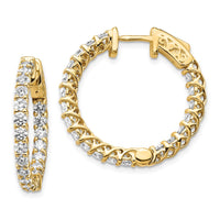Thumbnail for 14k Diamond Round Hoop w/Safety Clasp Earrings