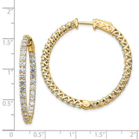 Thumbnail for 14k Diamond Round Hoop w/Safety Clasp Earrings