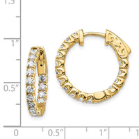 Thumbnail for 14k Diamond Round Hoop w/Safety Clasp Earrings