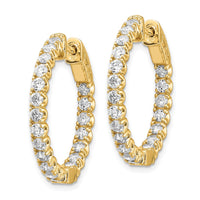 Thumbnail for 14k Diamond Round Hoop w/Safety Clasp Earrings