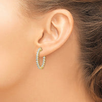 Thumbnail for 14k Diamond Round Hoop w/Safety Clasp Earrings