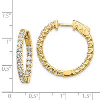Thumbnail for 14k Diamond Round Hoop w/Safety Clasp Earrings