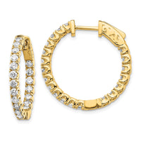 Thumbnail for 14k Diamond Round Hoop w/Safety Clasp Earrings