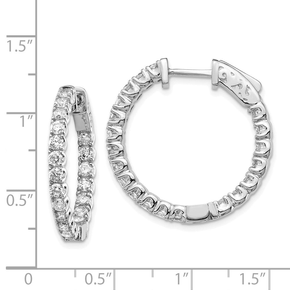 14k White Gold Round Hoop w/Safety Clasp Earring Mountings