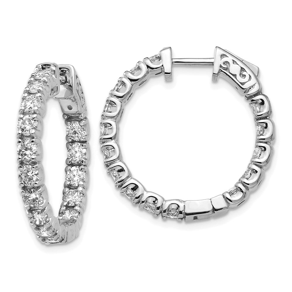 14k White Gold Round Hoop w/Safety Clasp Earring Mountings