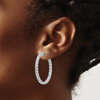 Thumbnail for 14k White Gold Round Hoop w/Safety Clasp Earring Mountings
