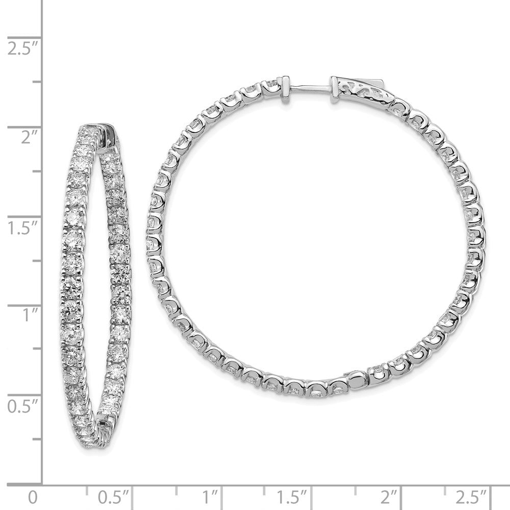 14k White Gold Round Hoop w/Safety Clasp Earring Mountings