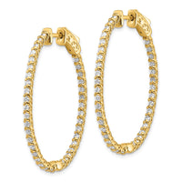 Thumbnail for 14k Diamond Oval Hoop w/Safety Clasp Earrings