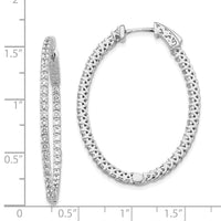 Thumbnail for 14k White Gold Oval Hoop w/Safety Clasp Earring Mountings